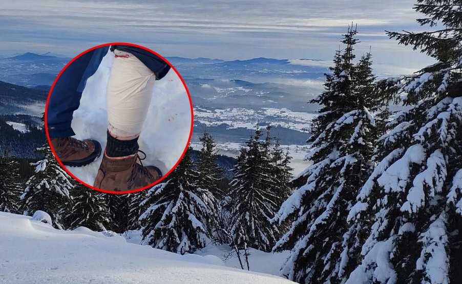 Turysta został ranny w wyniku niefortunnego wypadku w górach