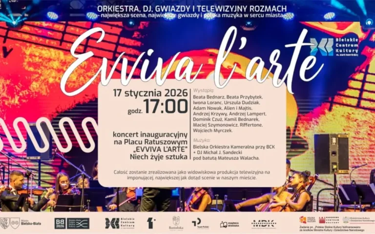 Bielsko-Biała startuje jako Polska Stolica Kultury 2026. Inauguracja „Evviva l’arte” już 17 stycznia na Placu Ratuszowym