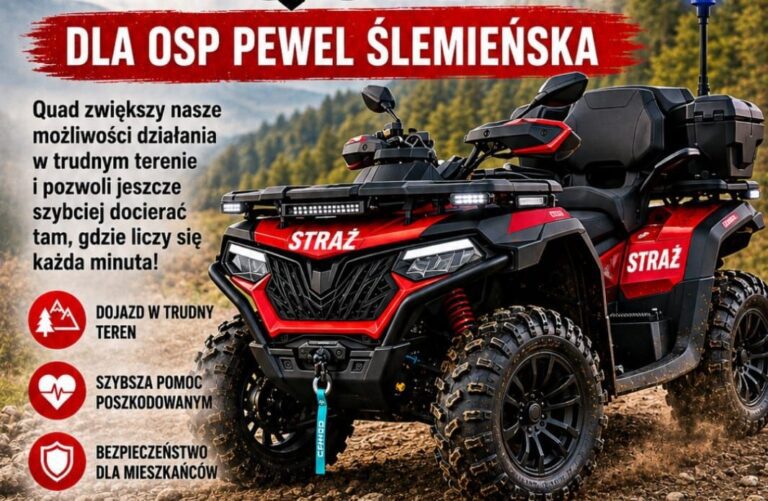 OSP Pewel Ślemieńska zbiera na quada ratowniczego. Każda wpłata ma pomóc w zakupie